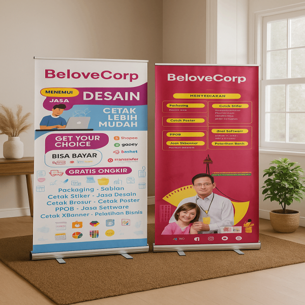 Banner / X Banner Kualitas HD, Warna Tajam | Garansi Cetak