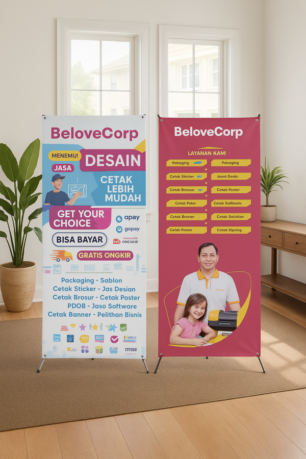 Banner / X Banner Kualitas HD, Warna Tajam | Garansi Cetak